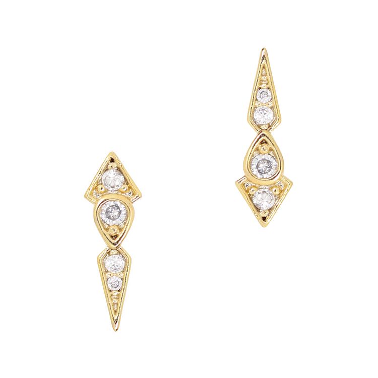 Nail Art Charms Spike Zircon Charm Gold