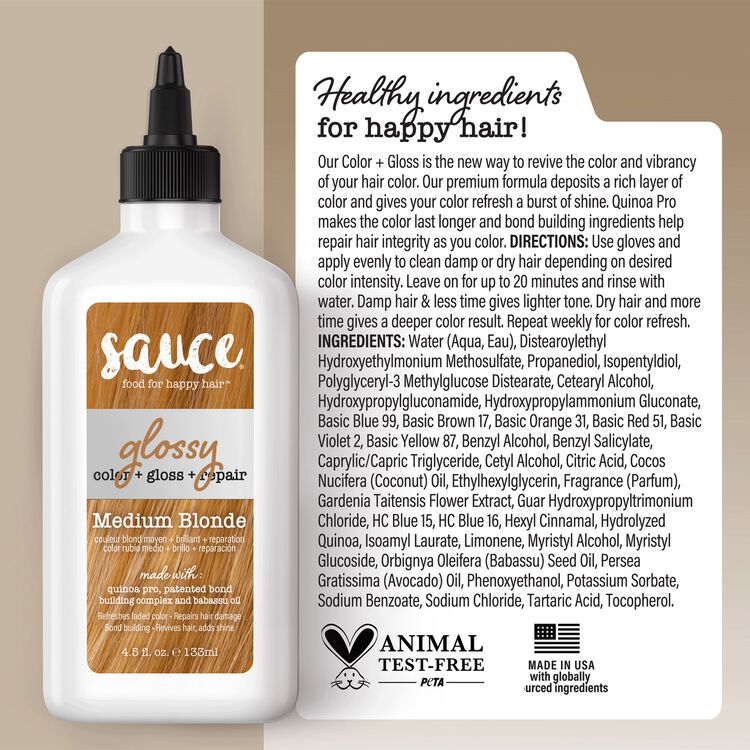 Medium Blonde Glossy Color & Gloss & Repair Semi Permanent Hair Gloss