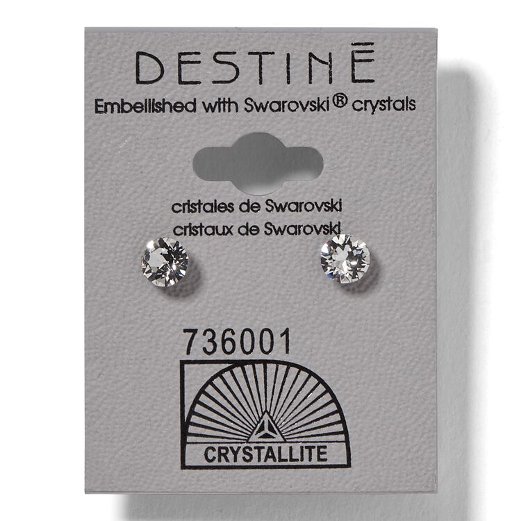 Destine Clear Diamond Cut Earrings 5mm
