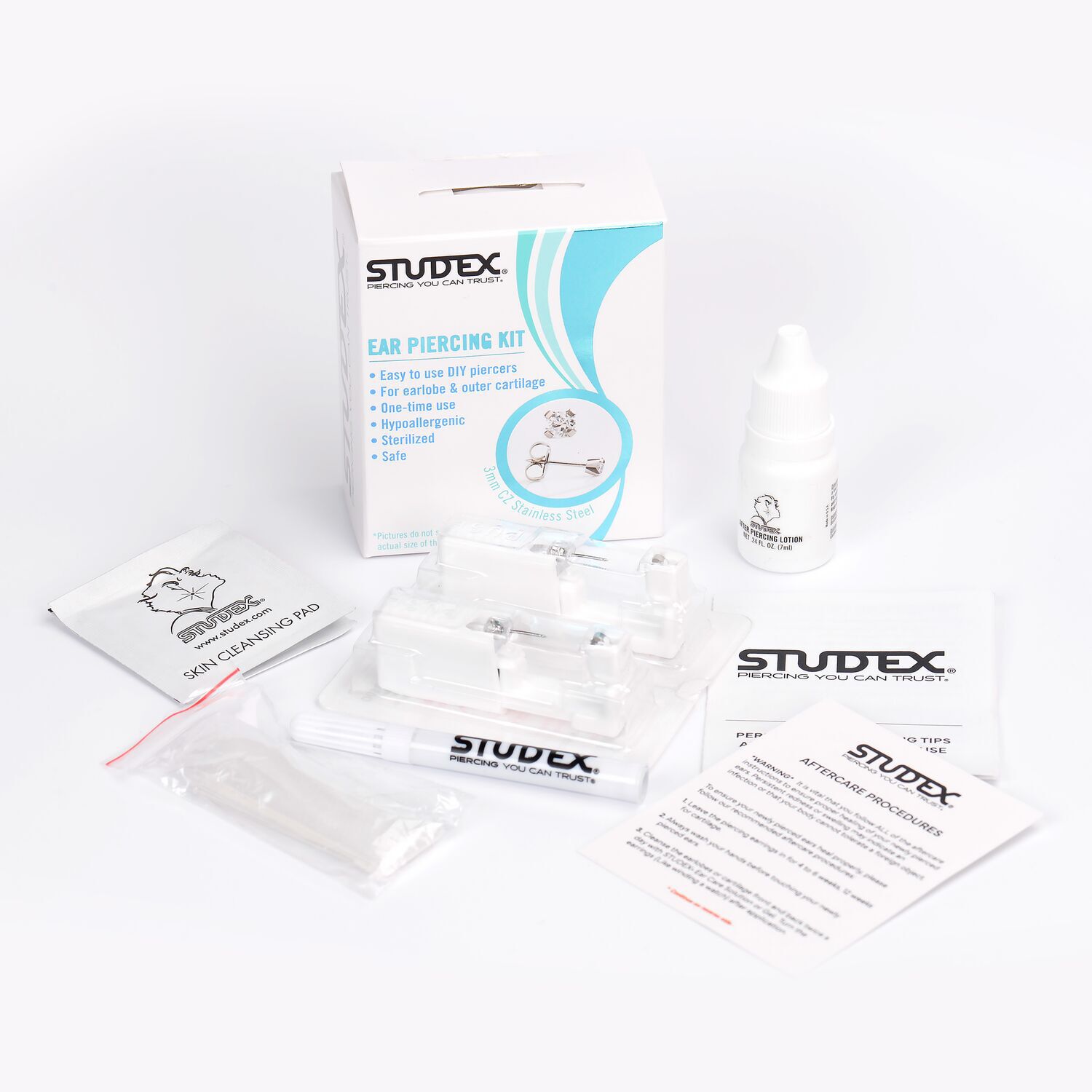 Studex Personal Ear Piercing Kit 3mm CZ Stainless Steel Sally Beauty
