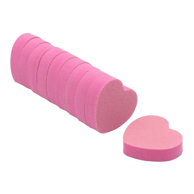Pink Heart Shaped Sponge Nail Buffer Set