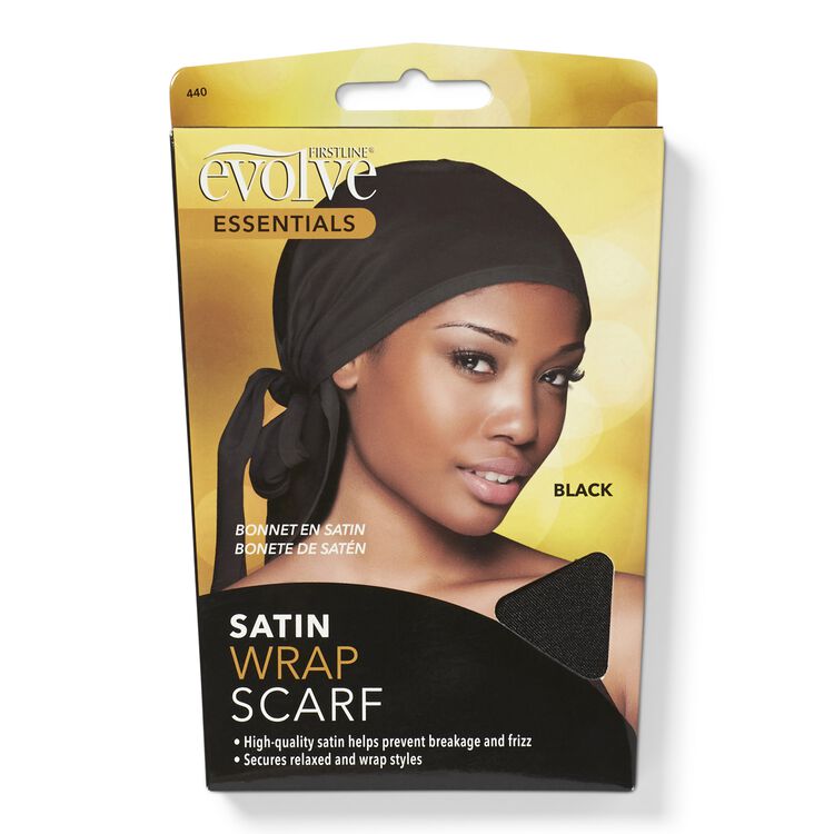 Nighttime Go Satin Wrap Cap Black