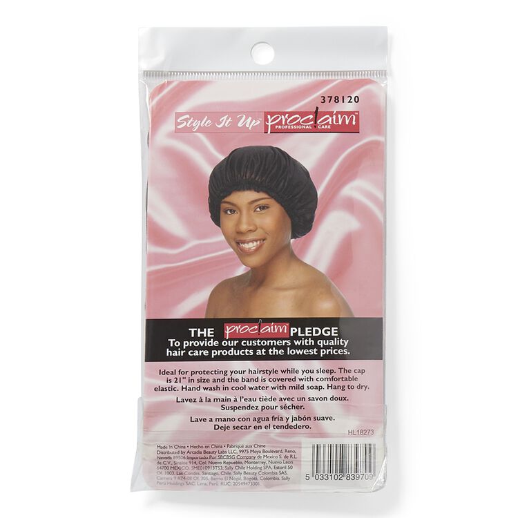 Proclaim Style It Up Black Satin Sleep Cap