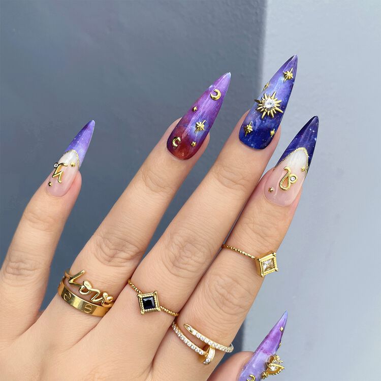 Nail Art Charms Sun Sparkle Zircon Charm Gold