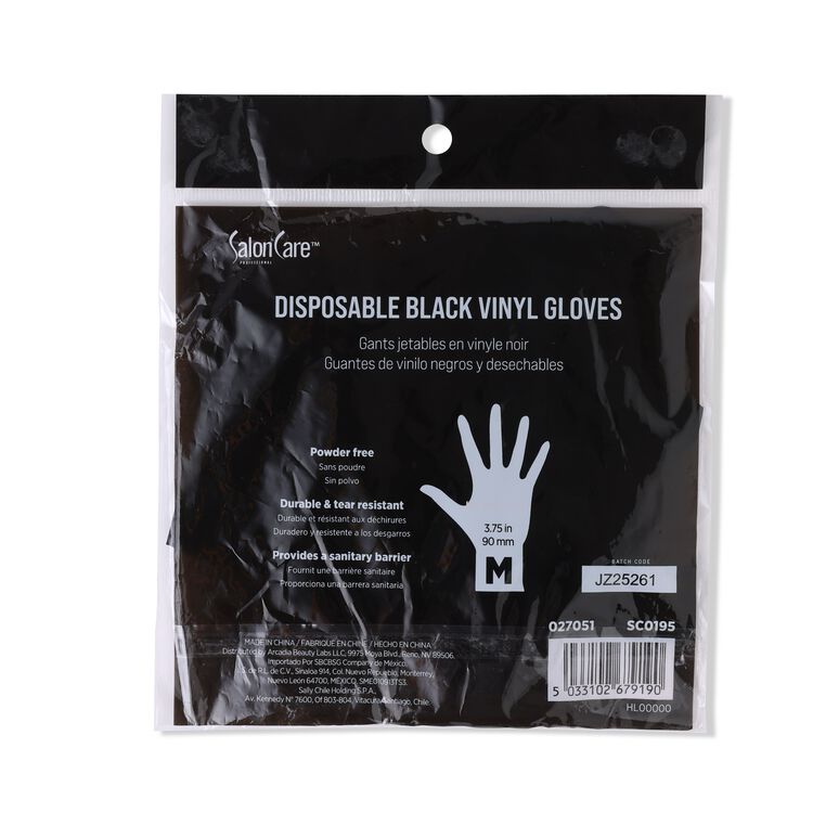 Medium Black Vinyl Gloves 10ct