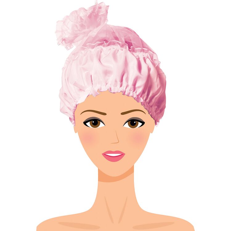 Satin Swirl Pink Sleep Cap & Bonnet