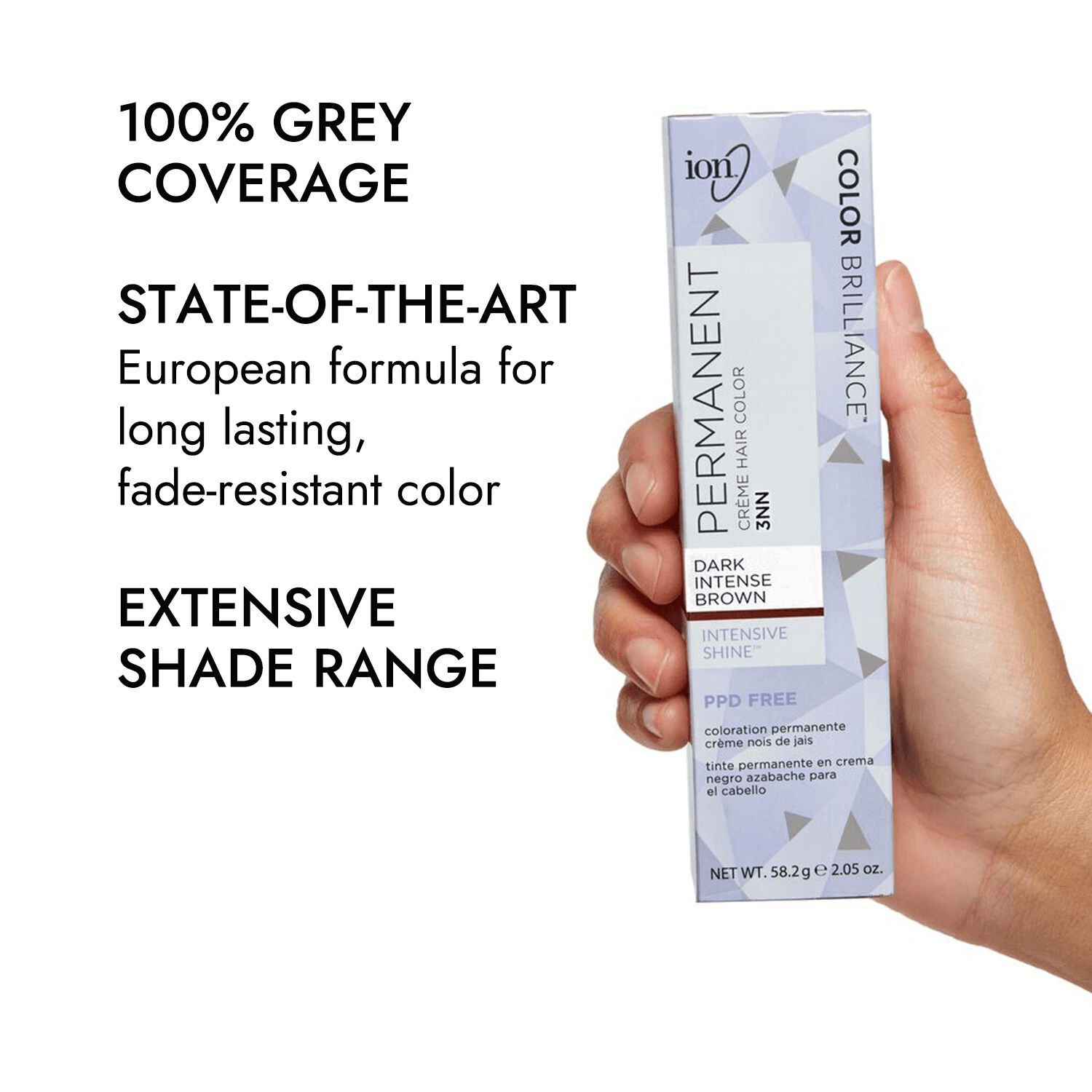 Ion 3NN Dark Intense Brown Permanent Creme Hair Color by Color