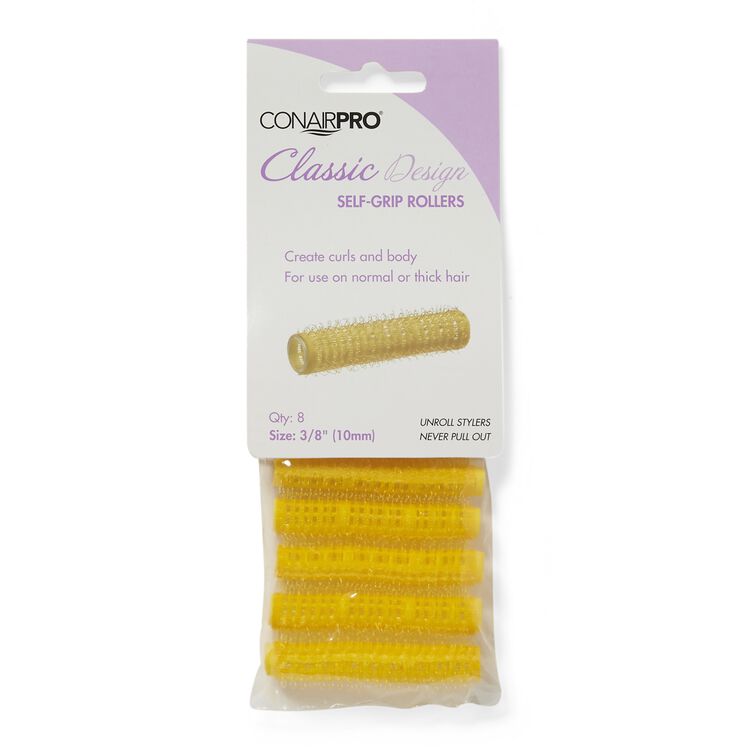 Yellow 3/8 Inch Classic Style Self Grip Rollers 8 Pack