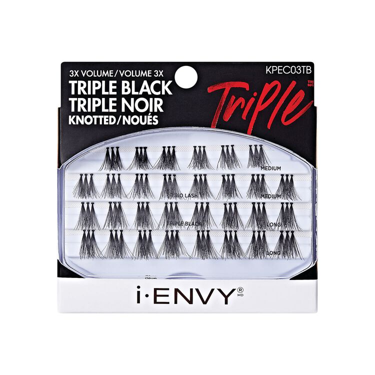i-Envy Trio Triple Black Knotted Lashes - Medium/Long
