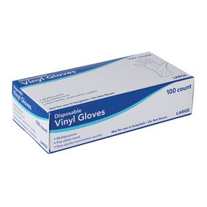 Clear Disposable Vinyl Gloves Large 100 Count