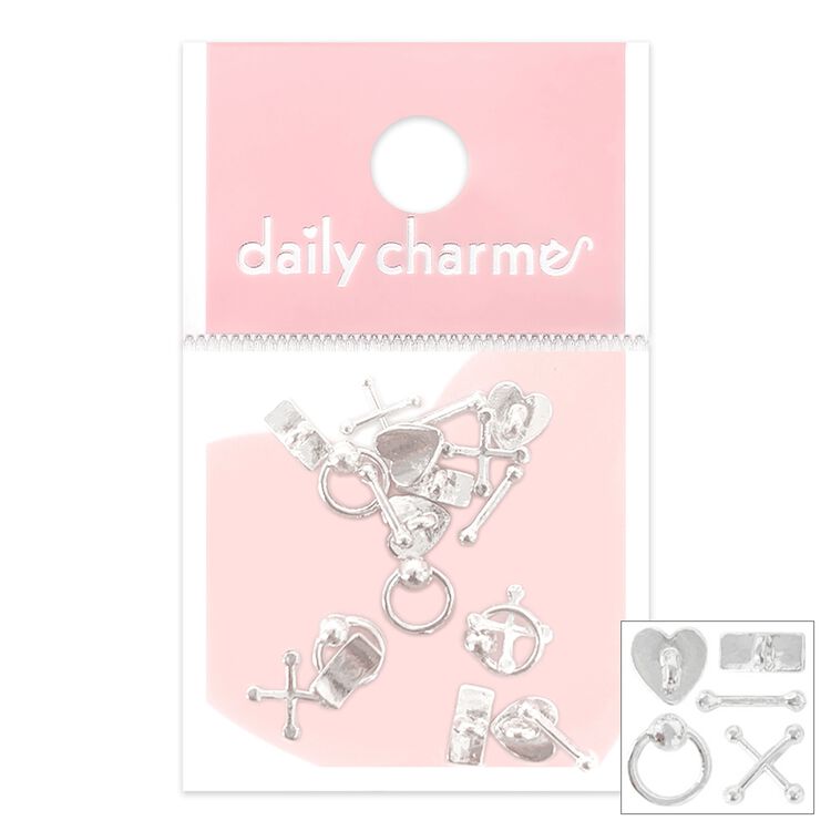 Nail Art Studs Gears Mix Silver