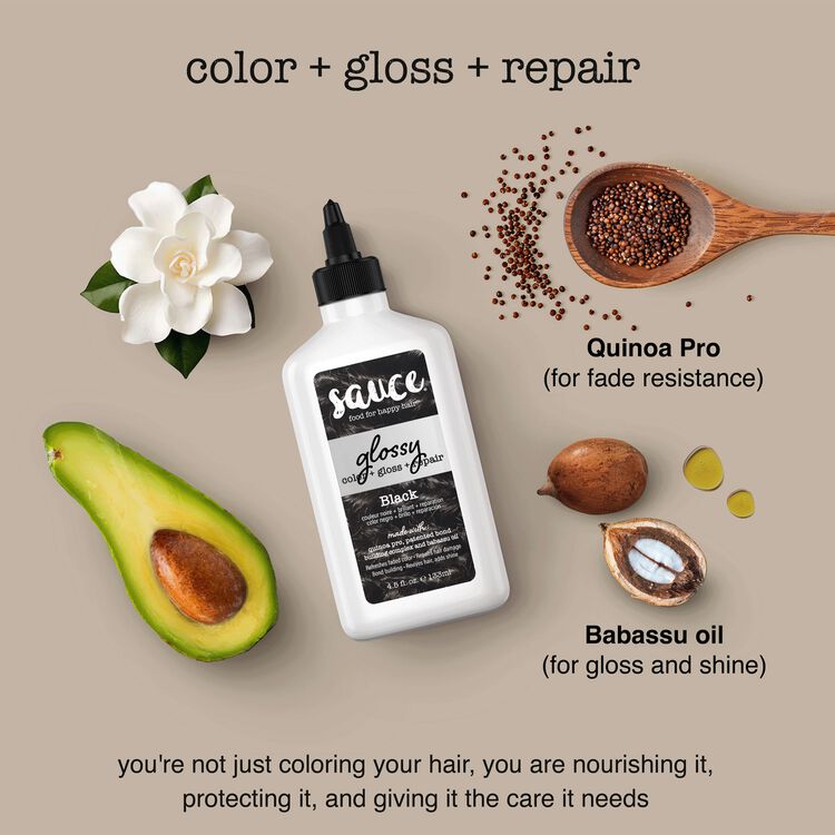 Black Glossy Color & Gloss & Repair Semi Permanent Hair Gloss
