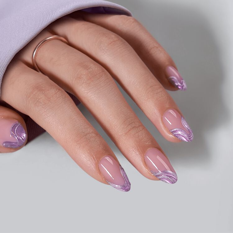 XCOATPRESS Press On Nails Short Oval - Mermaid Tail