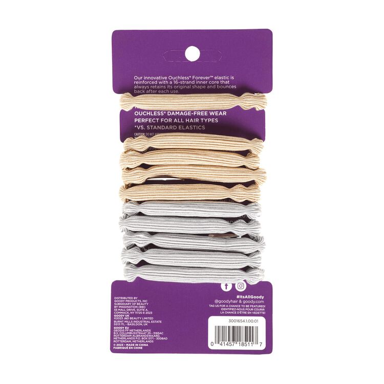 Blonde and Silver Forever Elastics 6mm 10 count
