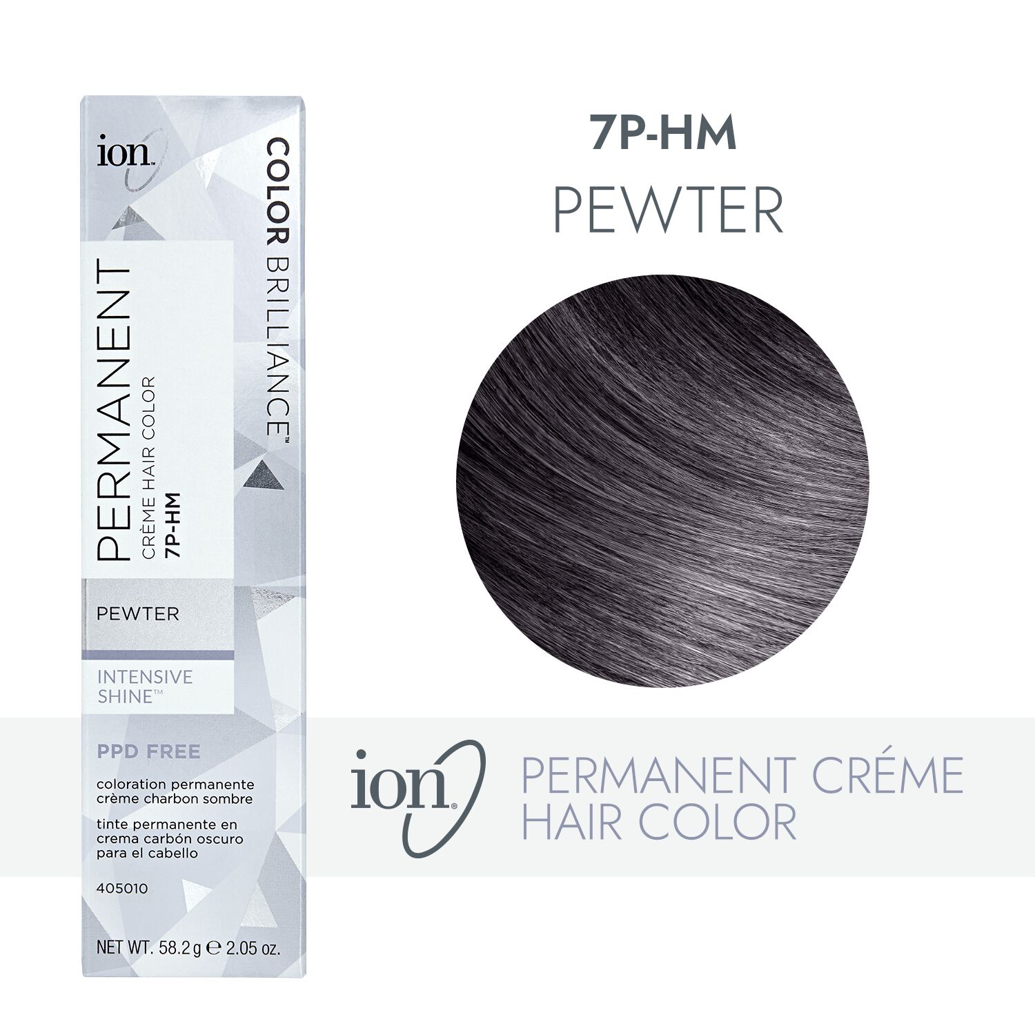 Ion 7PHM Pewter Permanent Creme Hair Color by Color Brilliance