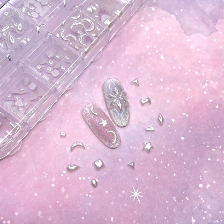 Nail Art Decor Resin Pearl Cabochon Mix Box Set