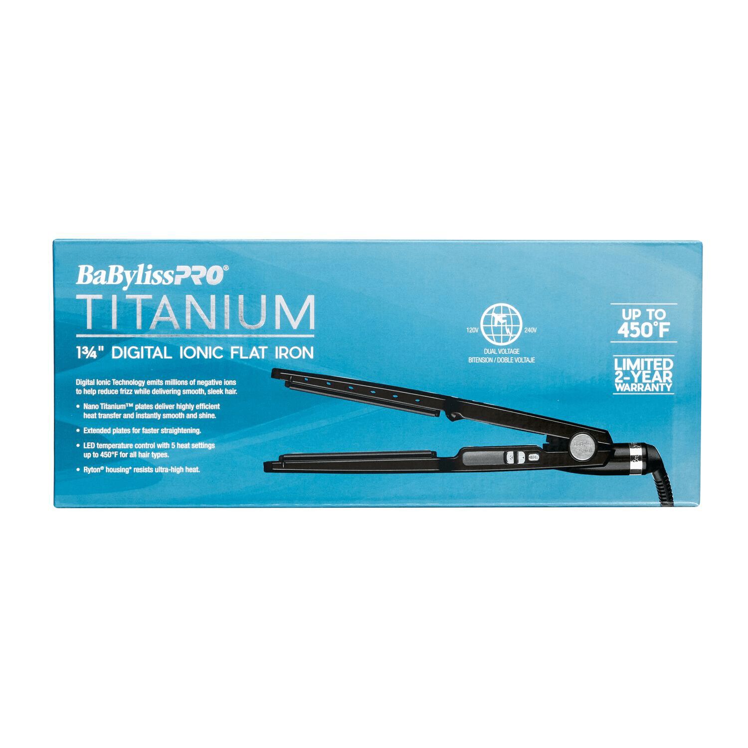 BaBylissPRO Titanium Ionic Straightener 1.75" Flat Iron Sally Beauty