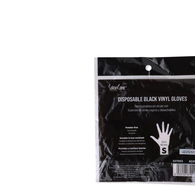 Small Black Vinyl Gloves 10ct