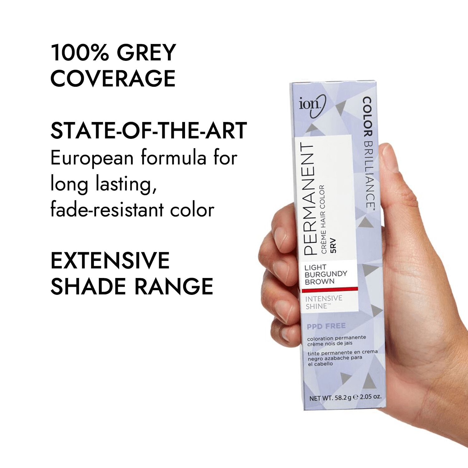 Ion 5RV Light Burgundy Brown Permanent Creme Hair Color by Color