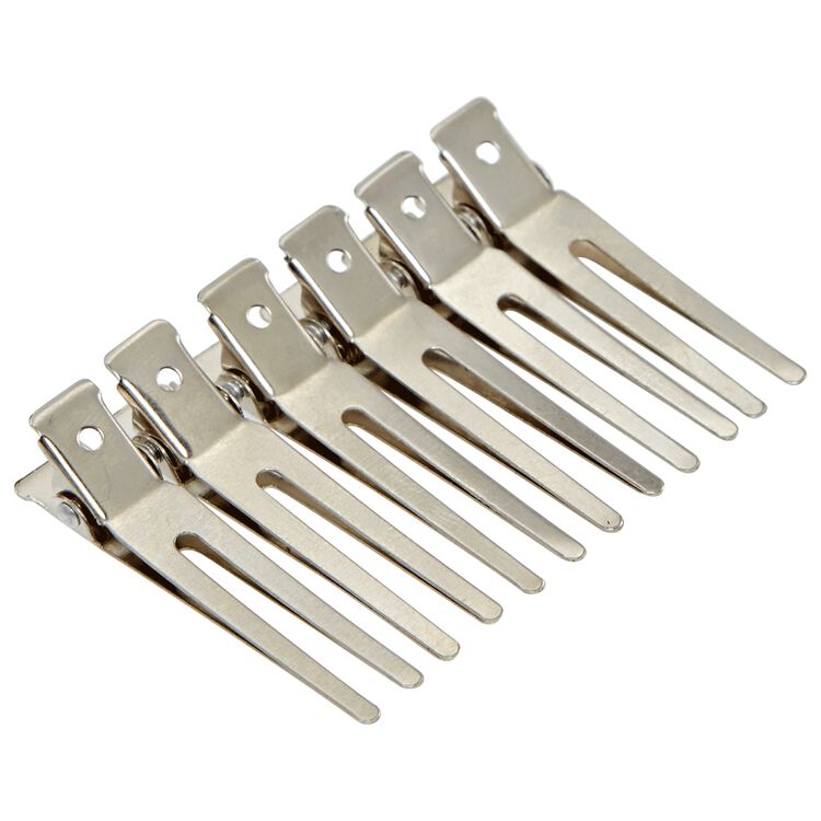 Salon Care Metal Double Prong Curl Clips