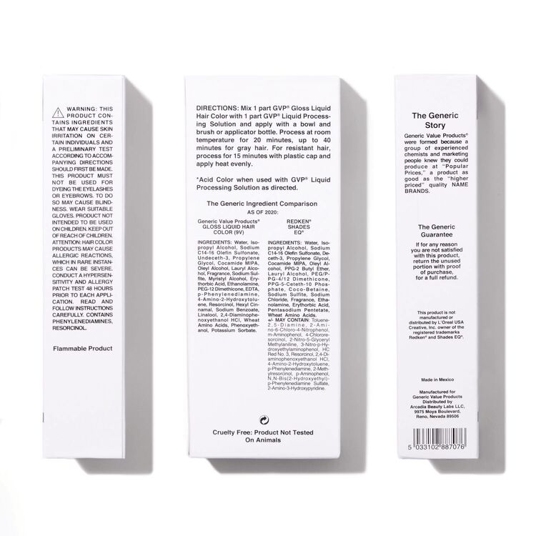 9V Light Cool Blonde Demi-Permanent Gloss Liquid Hair Color Compare to Redken® Shades EQ®