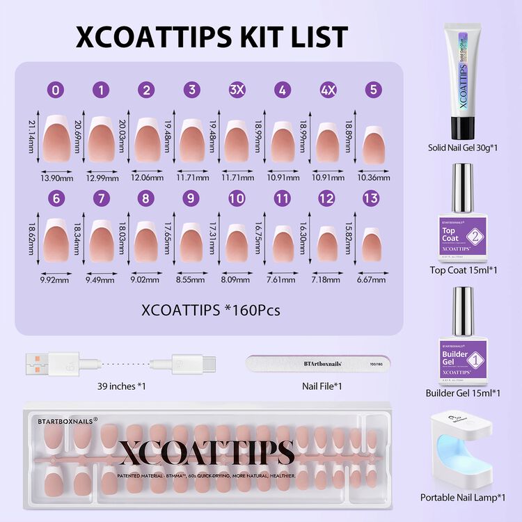 XCOATTIPS® French Nail Kit - Brown French Coffin