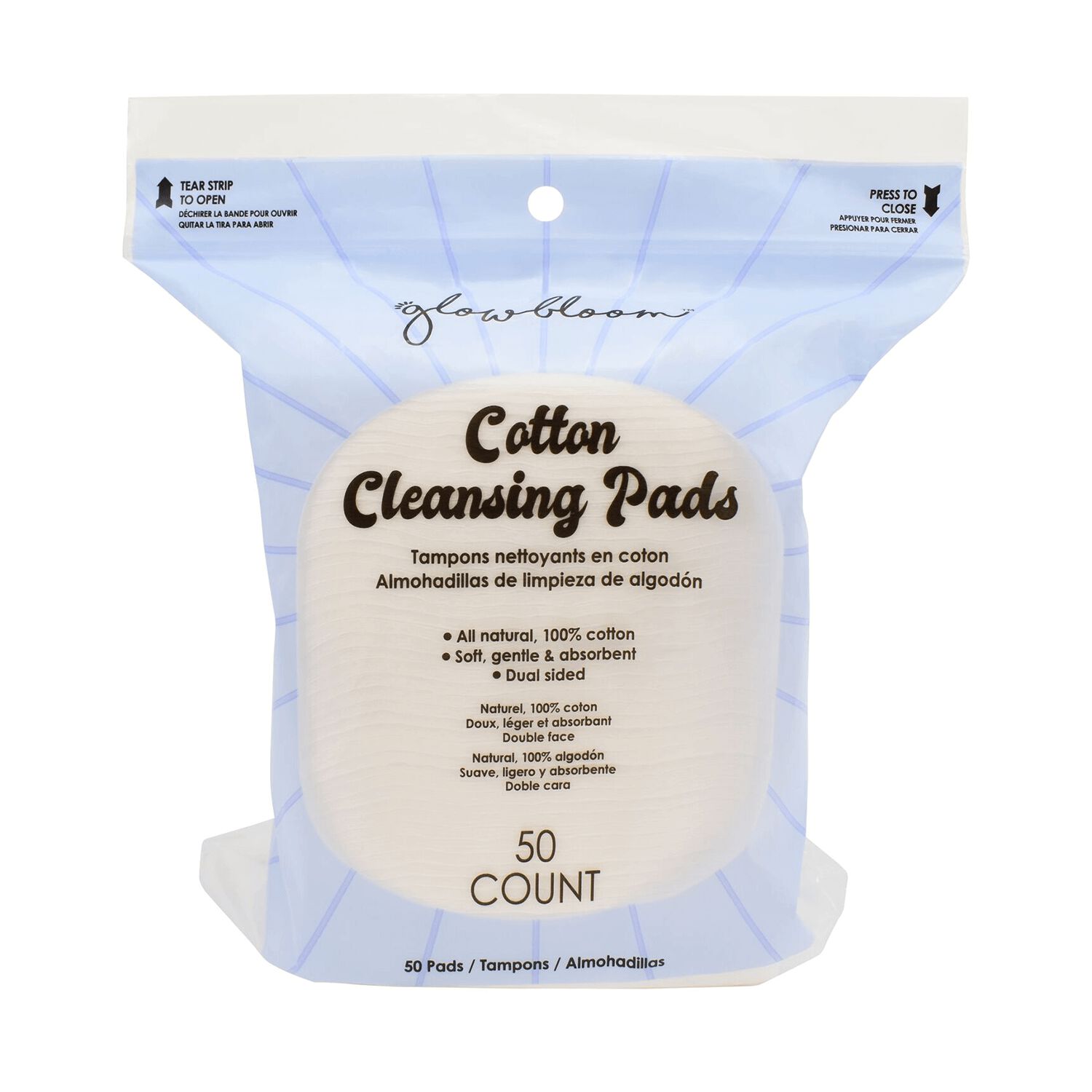 Glowbloom Square Cotton Cleansing Pads 50 Count Sally Beauty