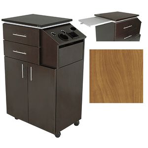 QSE 40Hi Portable Wild Cherry Styling Station with Pull-Out Breadboard