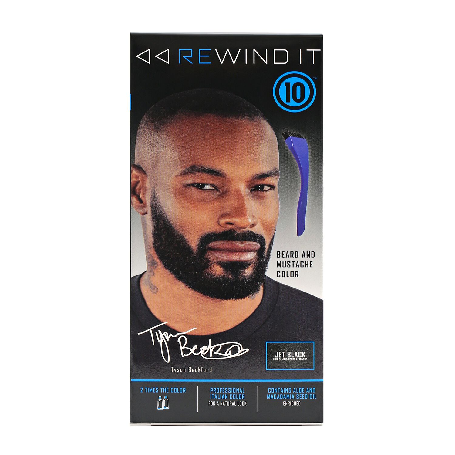 Rewind It 10 Jet Black Men's Beard and Mustache Color Hair Color