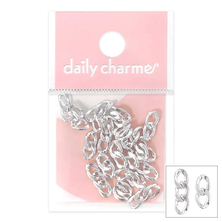 Nail Art Studs Oversized Chain Mix Silver