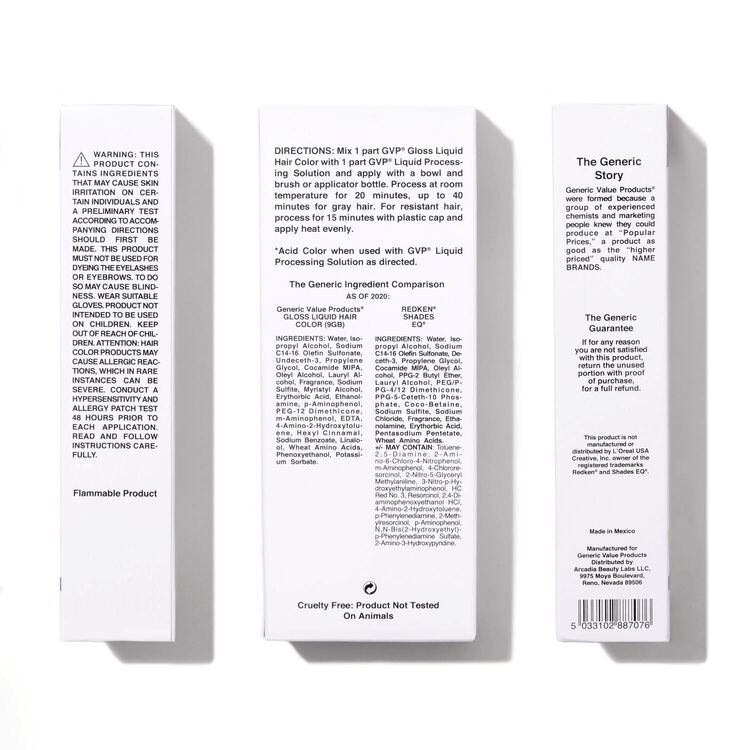 9GB Light Golden Beige Blonde Demi-Permanent Gloss Liquid Hair Color Compare to Redken® Shades EQ®