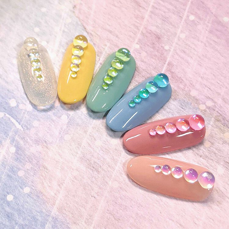 Nail Art Decor Dreamy Iridescent Bubbles Mix