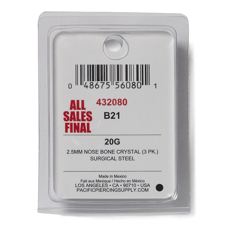 Stainless Steel Crystal Nose Bone