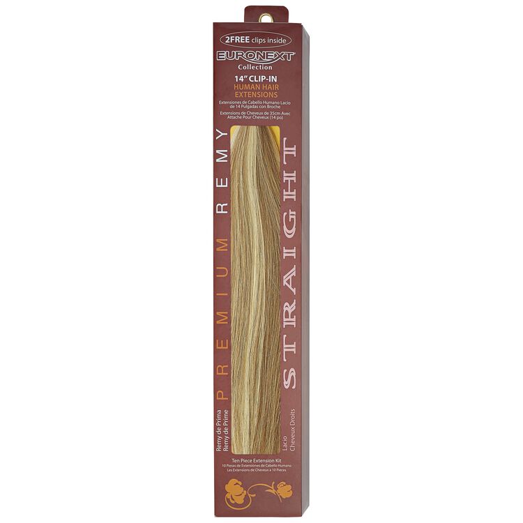 Euronext Premium Remy 14 Inch Clip In Human Hair Extensions Dark