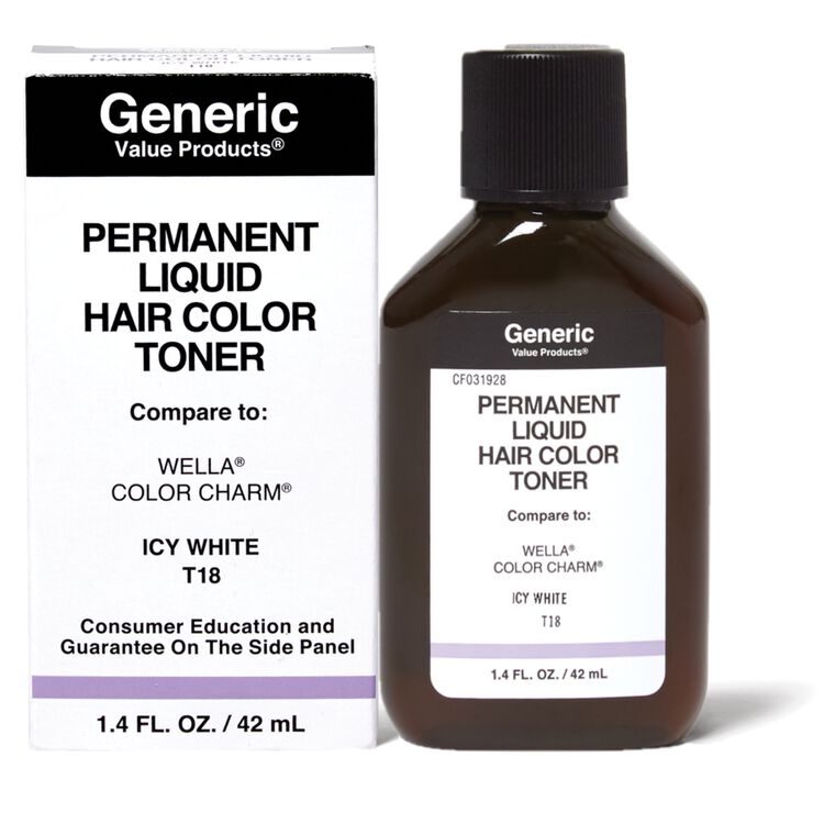 T18 Icy White Permanent Liquid Hair Color Toner Compare to Wella® ColorCharm®