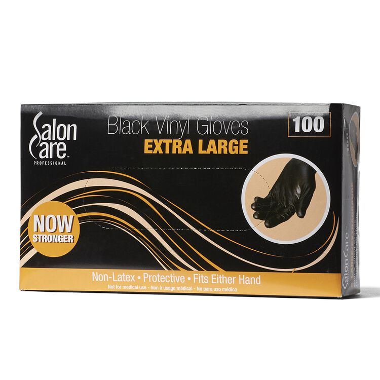 Salon Care Black Vinyl Gloves Extra Large