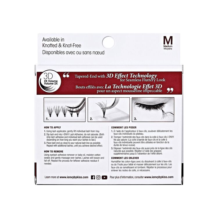 i-ENVY 3D Individual Knot-Free Ultrablack Medium Lashes