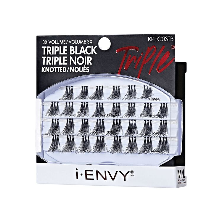 i-Envy Trio Triple Black Knotted Lashes - Medium/Long