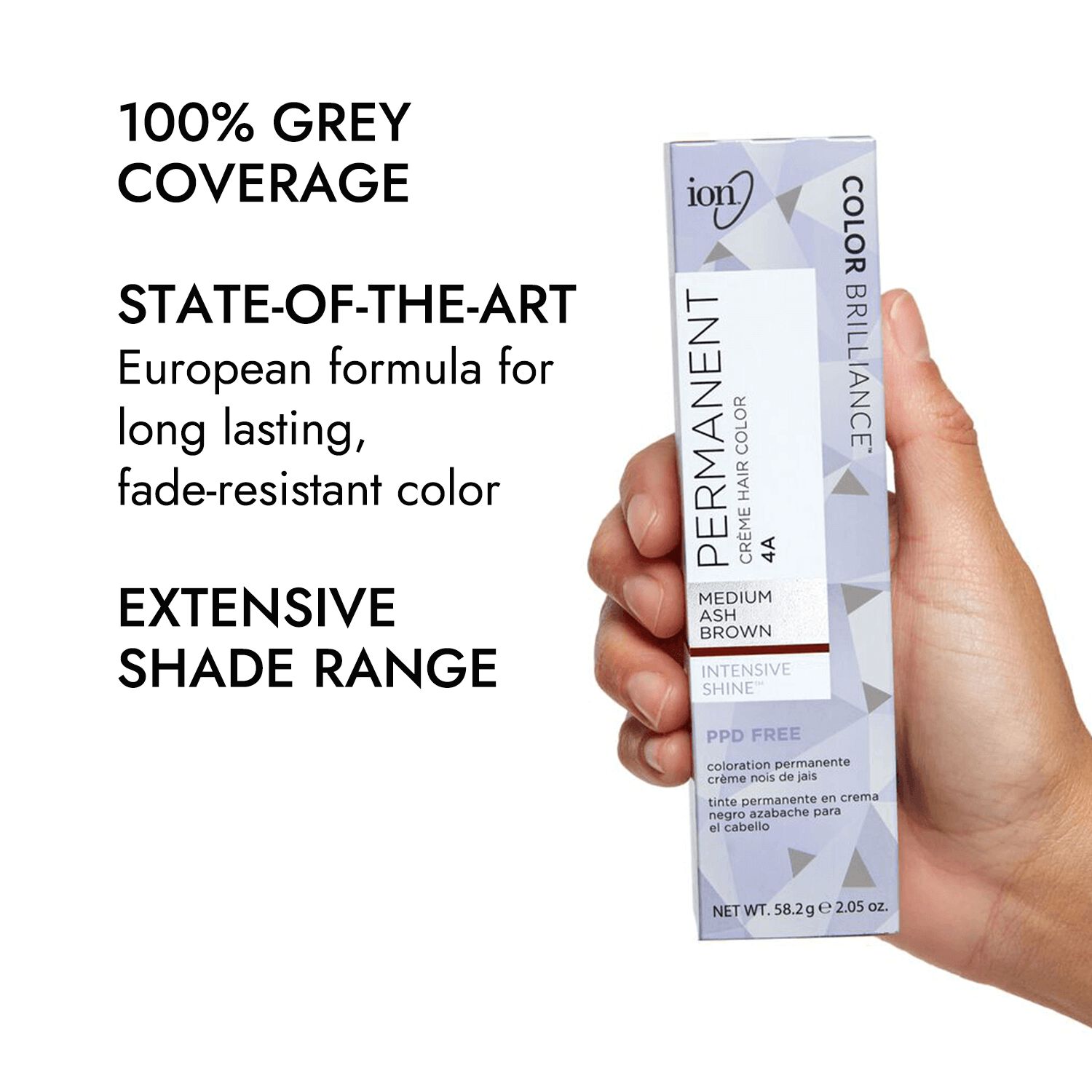 Ion 4A Medium Ash Brown Permanent Creme Hair Color by Color Brilliance