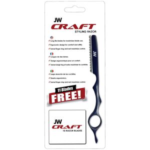 JW Craft  Blue Styling Razor with 11 Free Blades