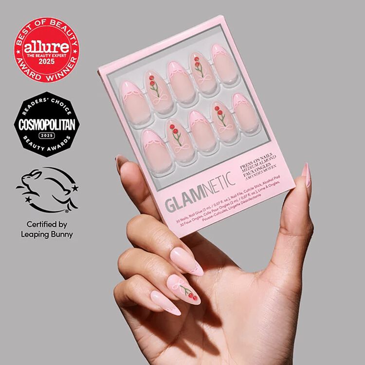 Cherry Bow Press-On Nails