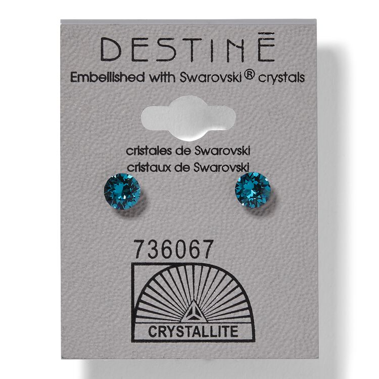 Destine Blue Zicon Diamond Cut Earrings