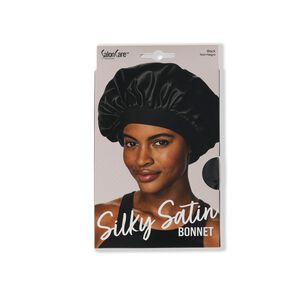 Black Satin Bonnet