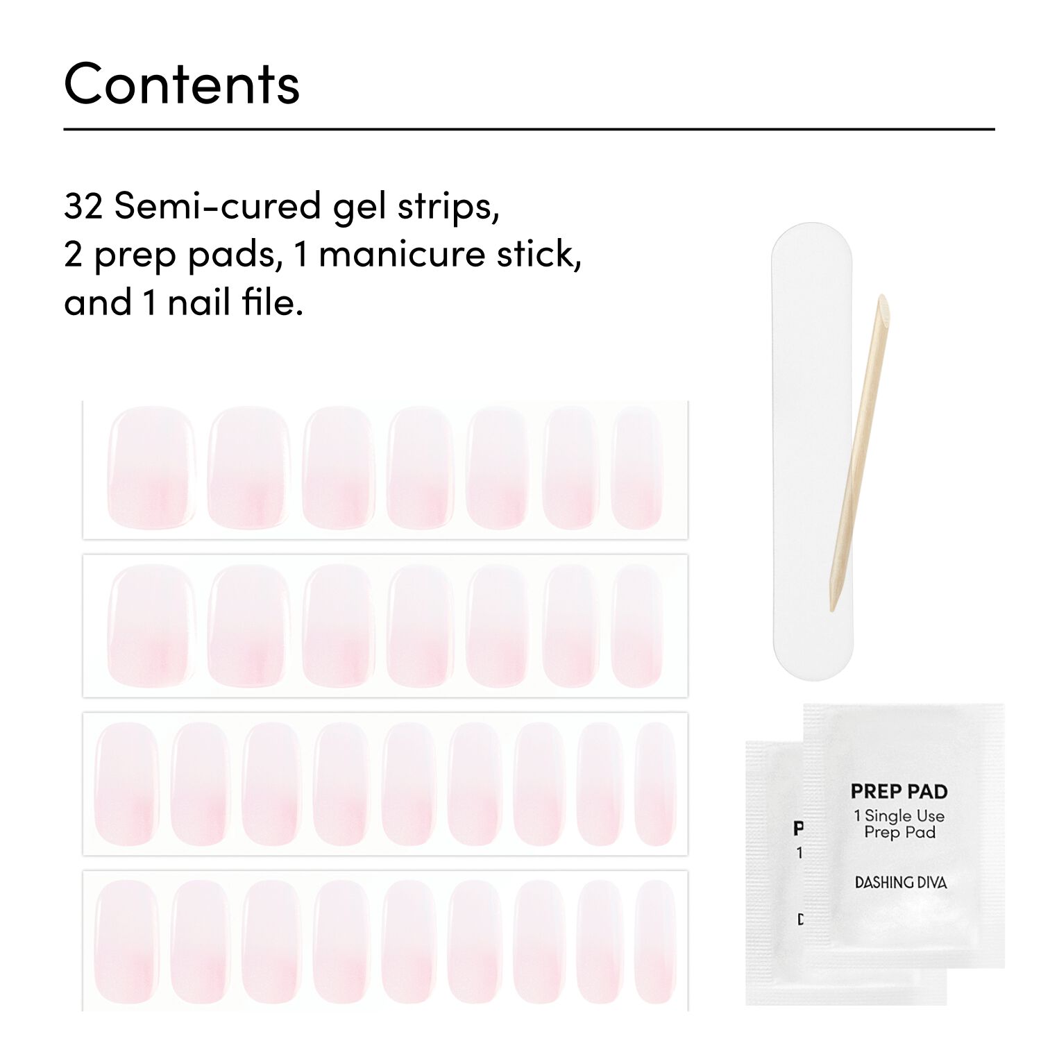 Dashing Diva Glazed Donut Rosewater Glaze SemiCured Color Gel Strips