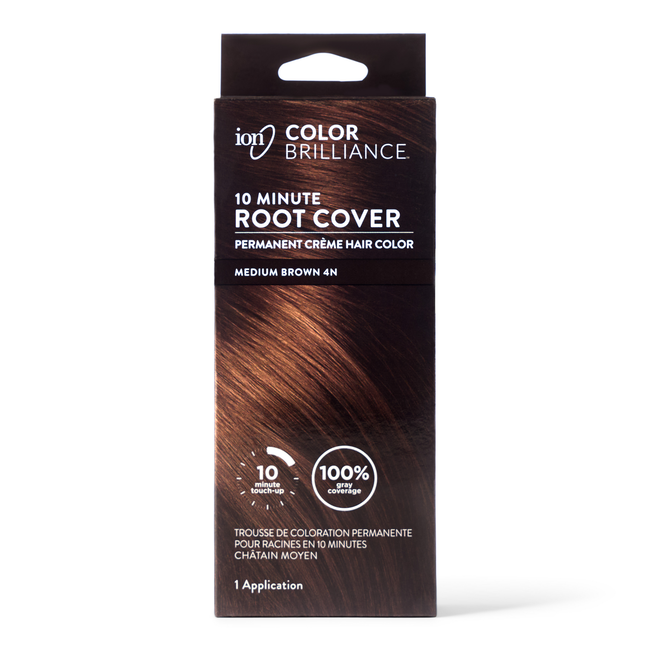 Medium Brown 10 minute Root Cover Permanent Creme Color by ion