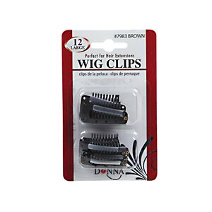 Brown Large Wig Clips
