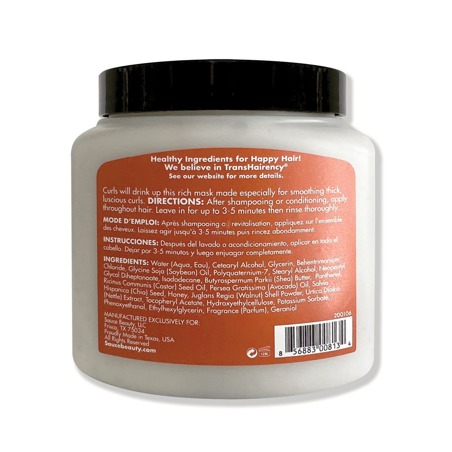 Sauce Beauty Honey Chia Smoothing Curl Mask Sally Beauty