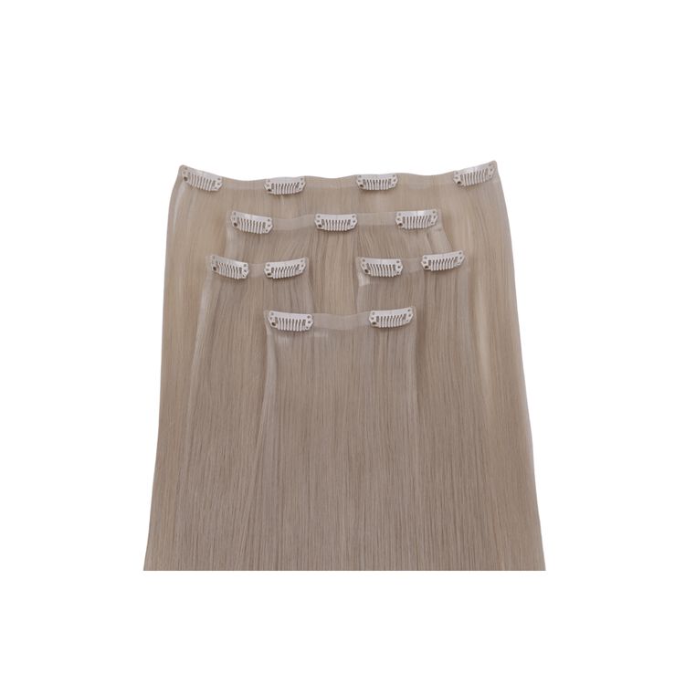 18" Ultra-Seamless Clip-in Hair Extensions Platinum Ice
