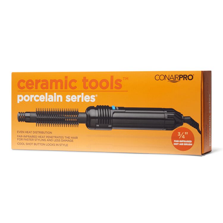 Conair CPP75A 0.75 in. Pro Ceramic Tools Porcelain Series Far-Infrared Hot  Air Brush 