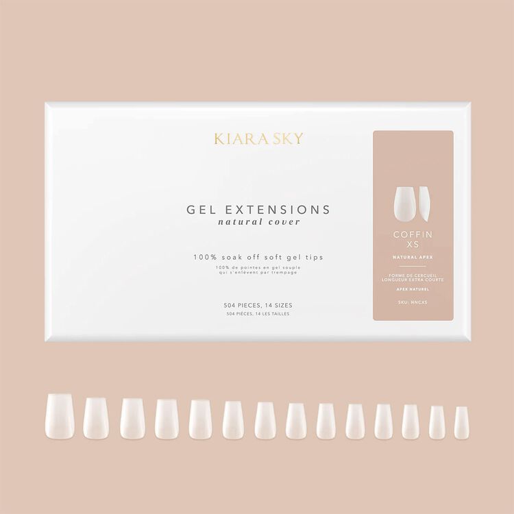 XS Coffin Natural Cover Gel Extensions